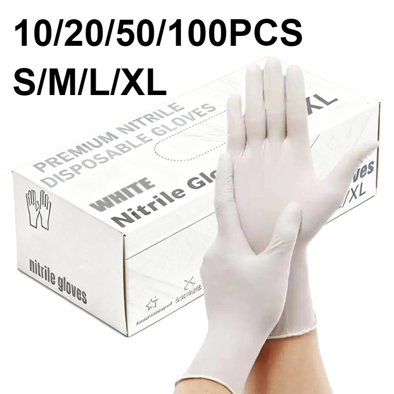 Medical Gloves - 10/20/50/100 adet beyaz nitril eldiven tek